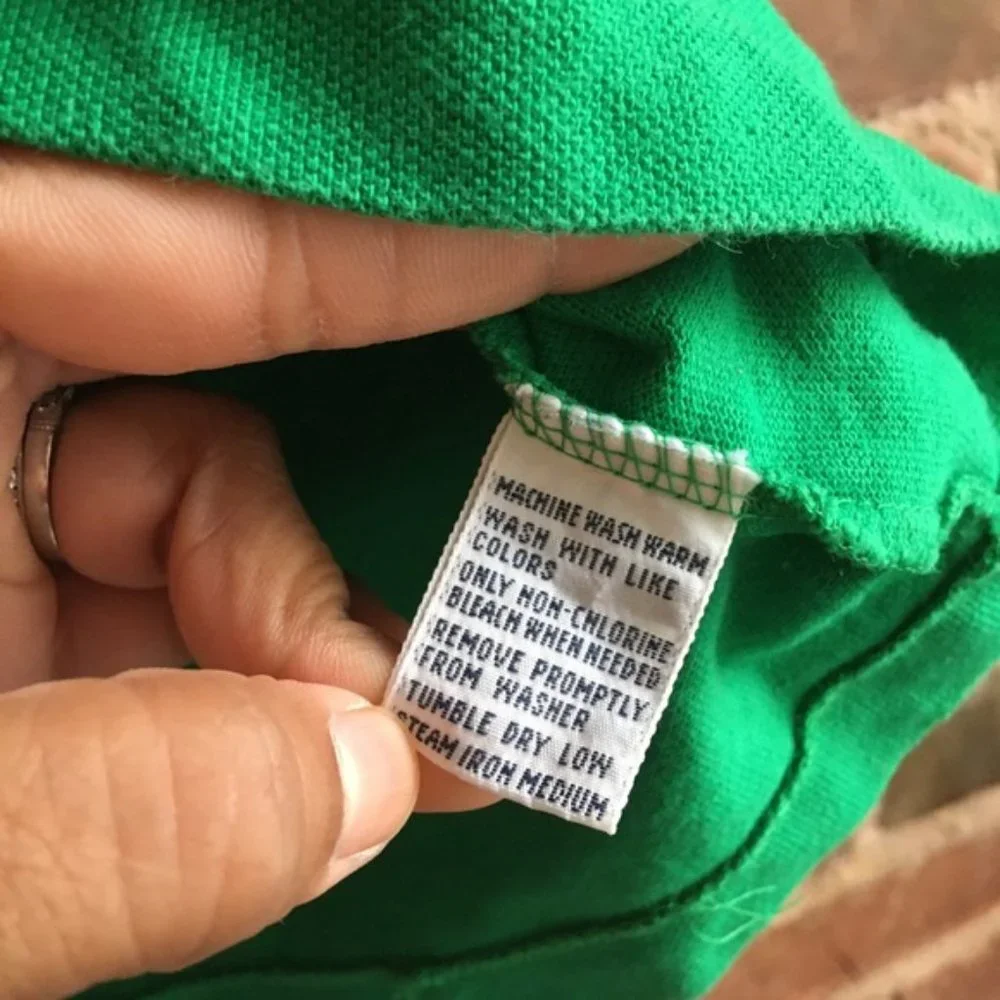 Polo Ralph Lauren Collarless Polo Kelly Green Size Medium Vintage